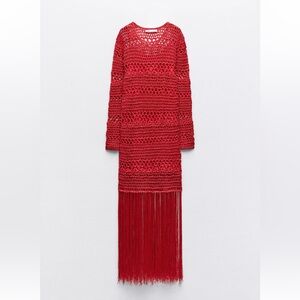 Zara Red Crochet Dress